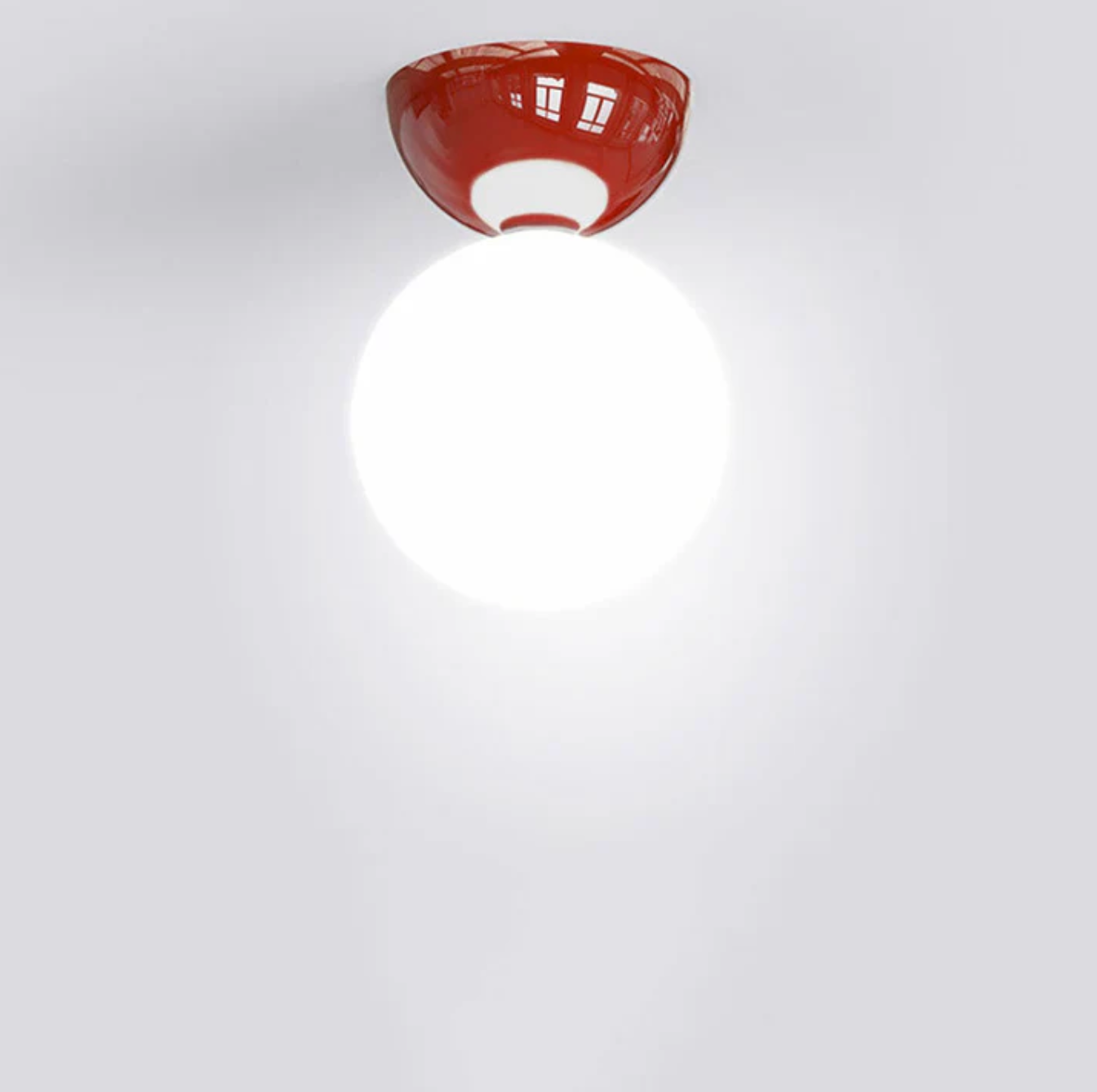 Ceiling light sphere – lamp with a frosted glass shade and metal ceiling mount