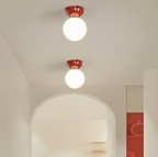 Ceiling light sphere – lamp with a frosted glass shade and metal ceiling mount