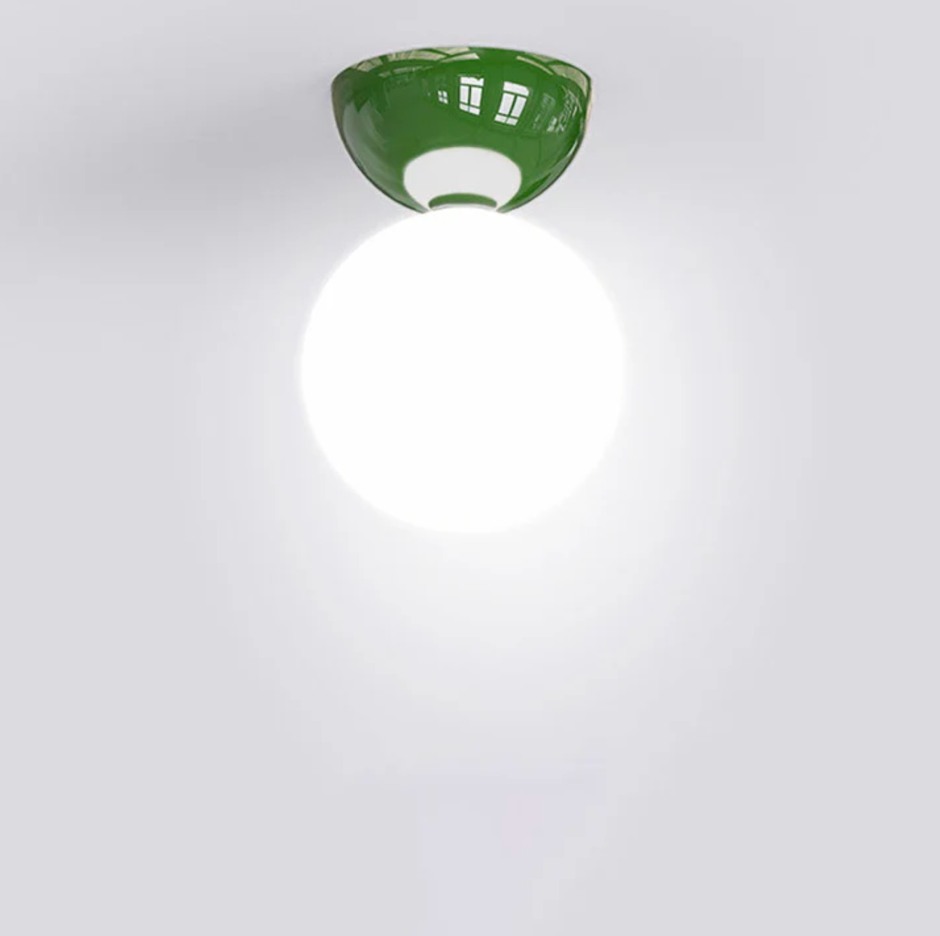 Ceiling light sphere – lamp with a frosted glass shade and metal ceiling mount