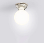 Ceiling light sphere – lamp with a frosted glass shade and metal ceiling mount