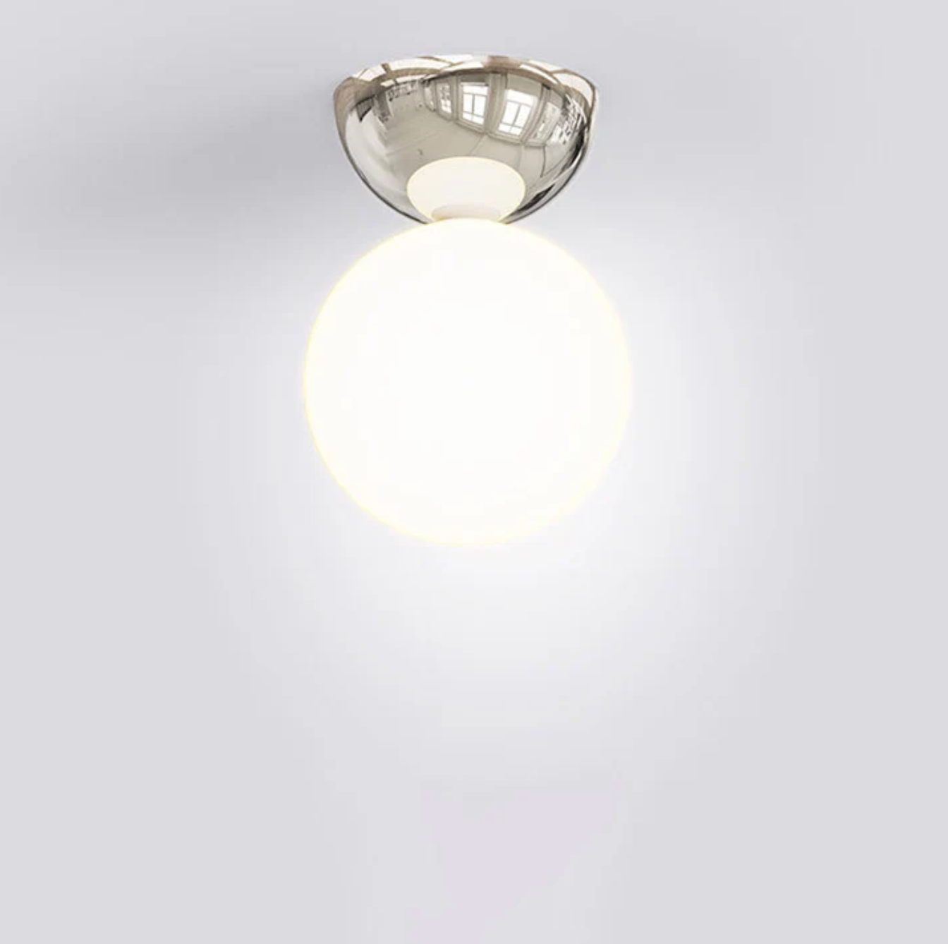 Ceiling light sphere – lamp with a frosted glass shade and metal ceiling mount