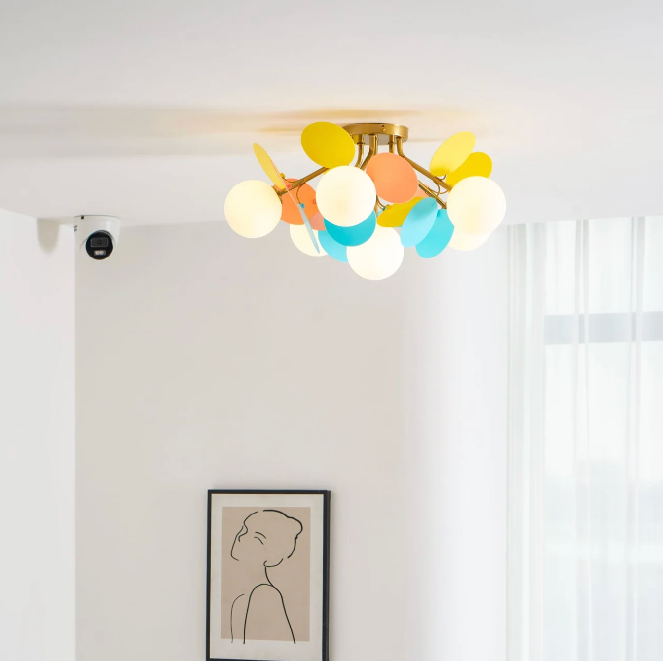 Modern LED Ceiling Lamp – Designer Ceiling Light with Spherical Shades
