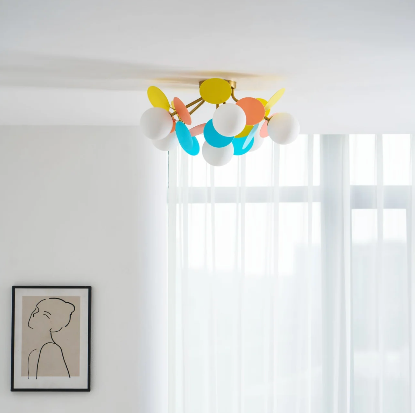 Modern LED Ceiling Lamp – Designer Ceiling Light with Spherical Shades