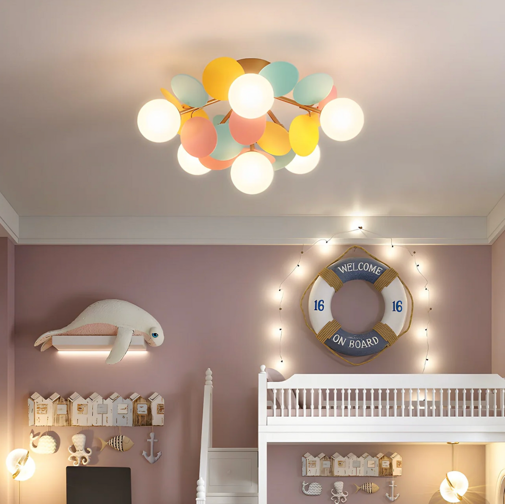 Modern LED Ceiling Lamp – Designer Ceiling Light with Spherical Shades