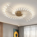 Modern LED Ceiling Chandelier - Minimalist Design Inspired by Sun Rays