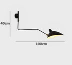 Designer wall lamp with double arm – adjustable wall light for living room, office, or bedroom