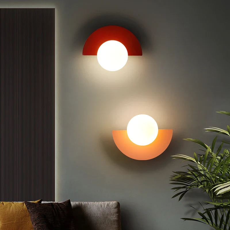Modern LED Wall Lamp in Geometric Semicircle Style