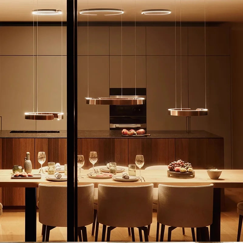 Modern LED Ring Chandelier – Elegant Round Ceiling Lamp