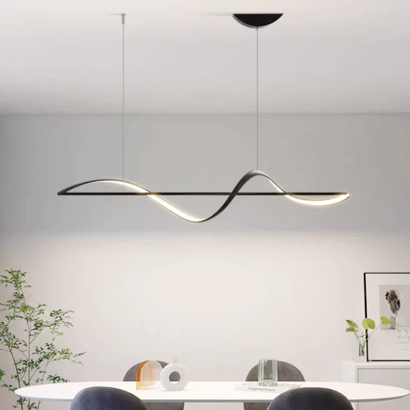 Hanging Lamp "Wave" – modern LED lamp for dining table or kitchen island