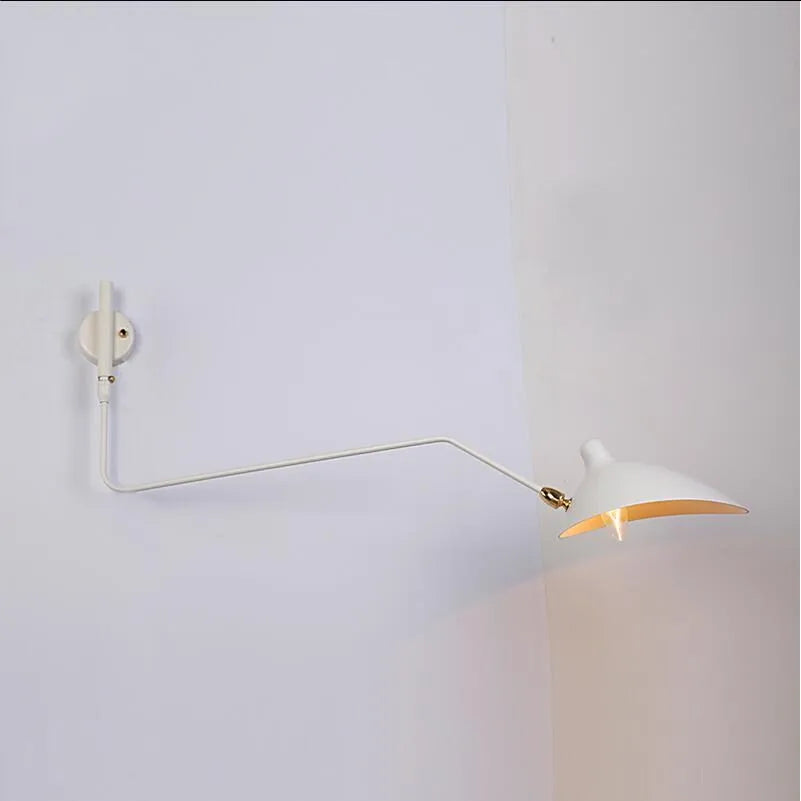 Designer wall lamp with double arm – adjustable wall light for living room, office, or bedroom