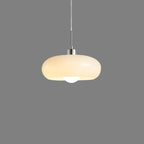 Hanging lamp with an opalescent shade – an elegant retro Bauhaus accent