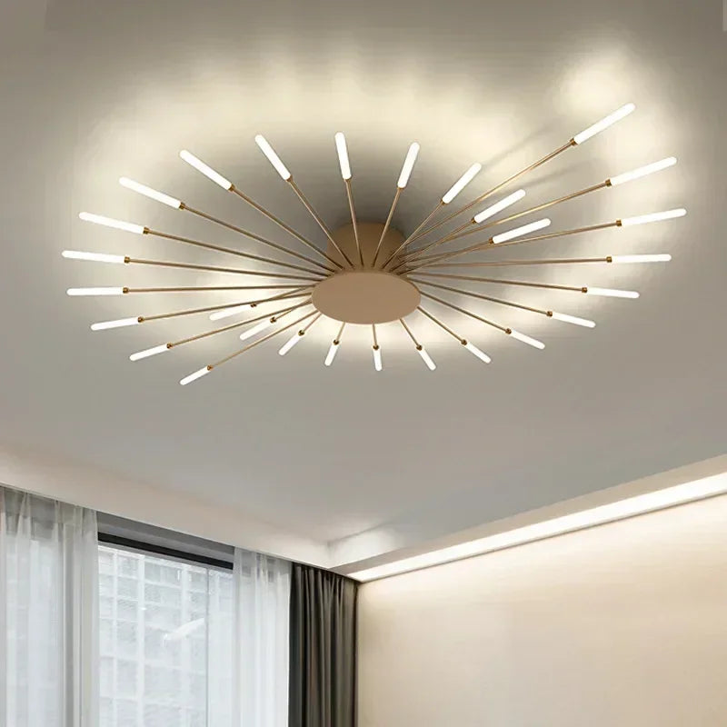 Modern LED Ceiling Chandelier - Minimalist Design Inspired by Sun Rays