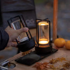 Modern LED Table Lamp Lantern with Touch Switch and Elegant Metal Frame