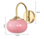 Wall Lamp with Glass Shade and Gold Finish