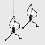 Hanging Lamp with a Climbing Figure Motif