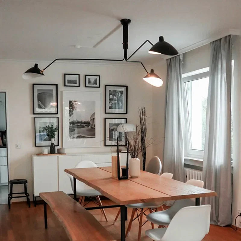 Black Ceiling Lamp with Rotating Arms – Modern Design