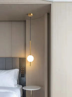 Modern Gold Pendant Lamp with Spherical Shade | Minimalist LED Ceiling Lamp