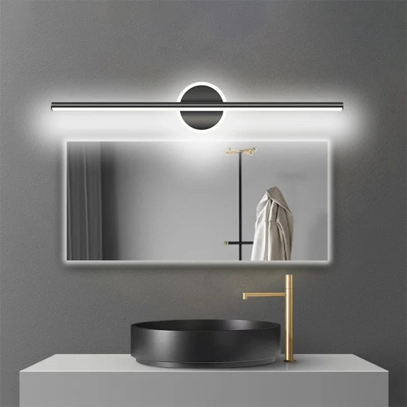 Modern LED Wall Lamp in Line Shape with Round Element – Designer Lighting