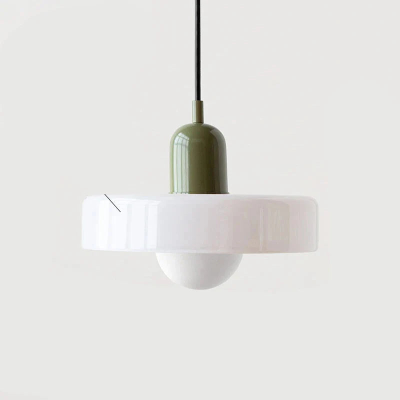 Modern pendant lamp with colorful glass shade Bauhaus