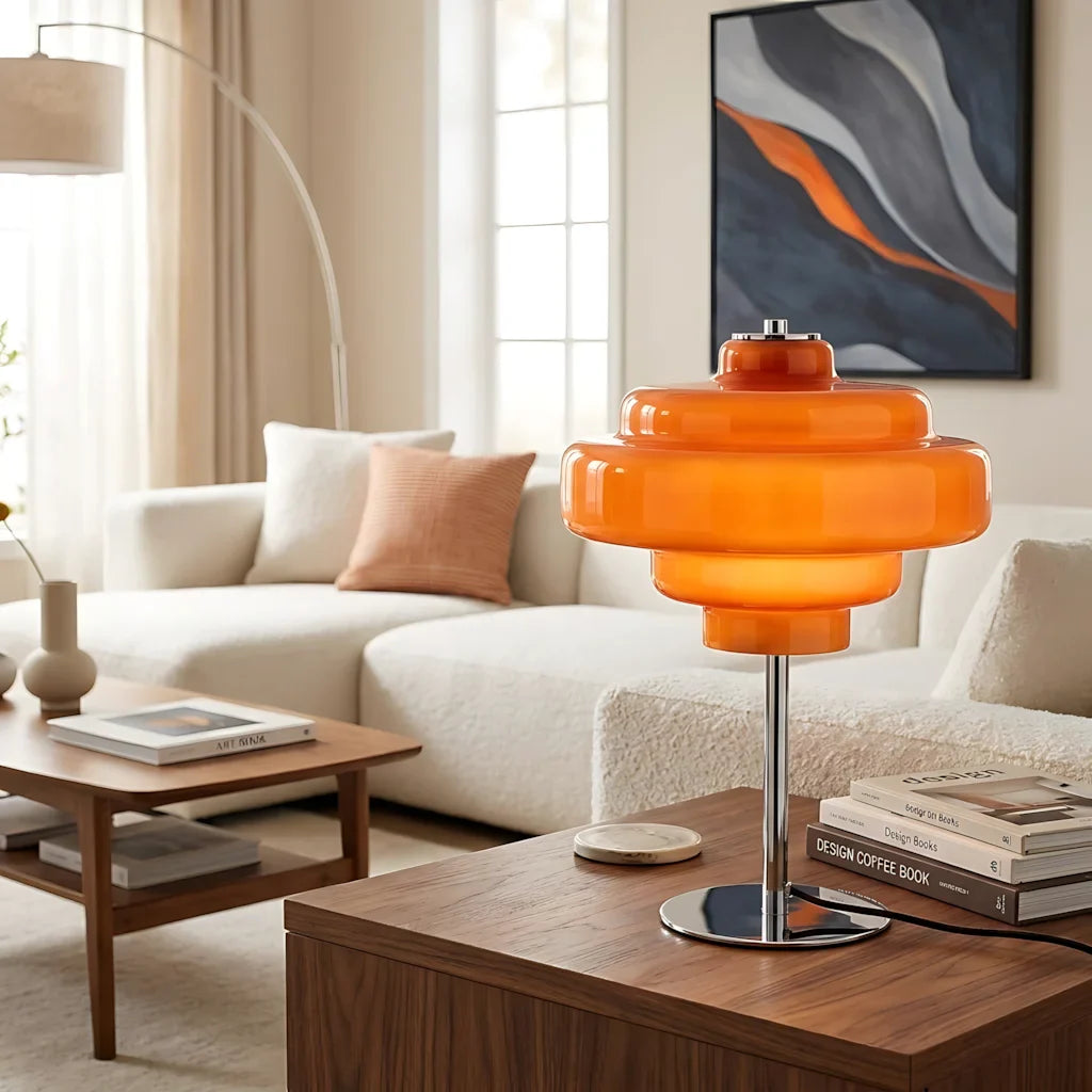 Serenyra Macaron Orange Glass Table Lamp