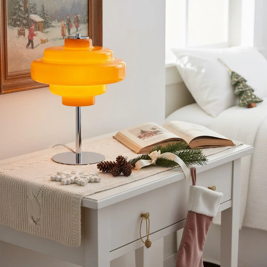 Serenyra Macaron Orange Glass Table Lamp