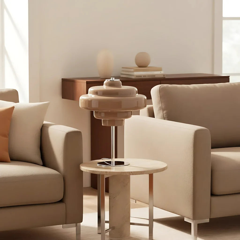 Serenyra Macaron Orange Glass Table Lamp