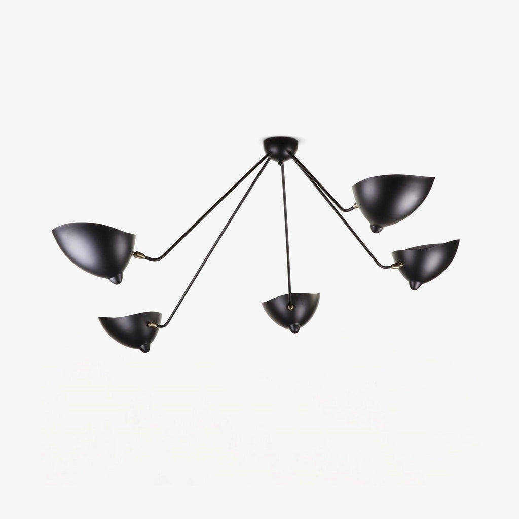 Solara Three-Arm Black Sculptural Ceiling Light