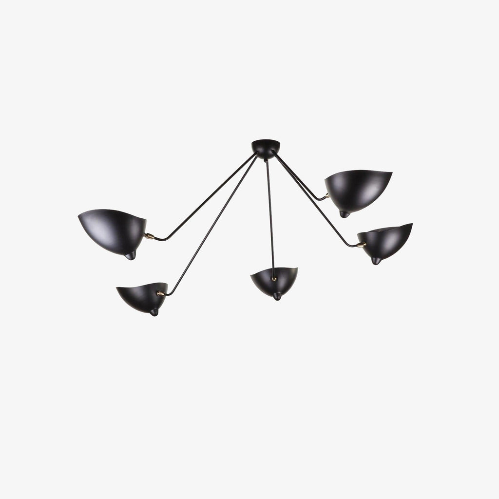 Solara Three-Arm Black Sculptural Ceiling Light