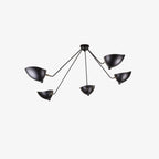 Solara Three-Arm Black Sculptural Ceiling Light