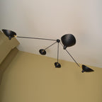 Solara Three-Arm Black Sculptural Ceiling Light