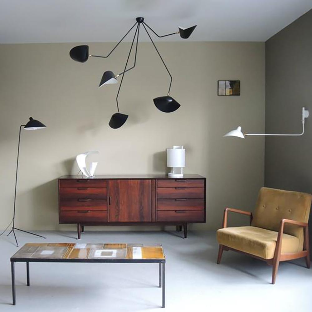 Solara Three-Arm Black Sculptural Ceiling Light