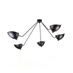 Solara Three-Arm Black Sculptural Ceiling Light