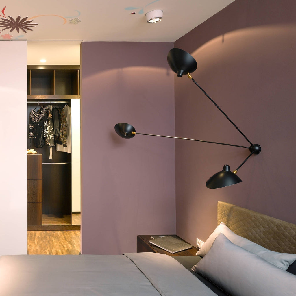 Solara Three-Arm Black Sculptural Ceiling Light