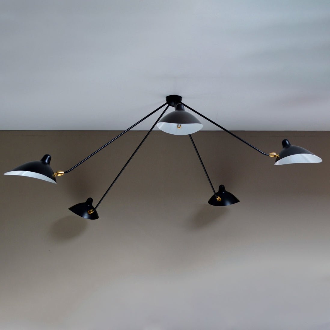 Solara Three-Arm Black Sculptural Ceiling Light