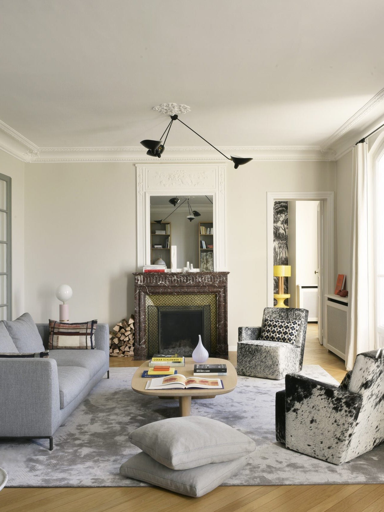 Solara Three-Arm Black Sculptural Ceiling Light