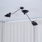 Solara Three-Arm Black Sculptural Ceiling Light