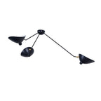 Solara Three-Arm Black Sculptural Ceiling Light