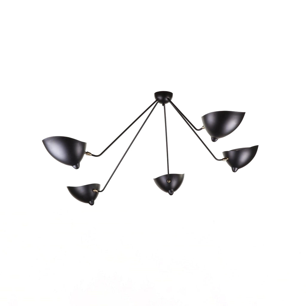 Solara Three-Arm Black Sculptural Ceiling Light