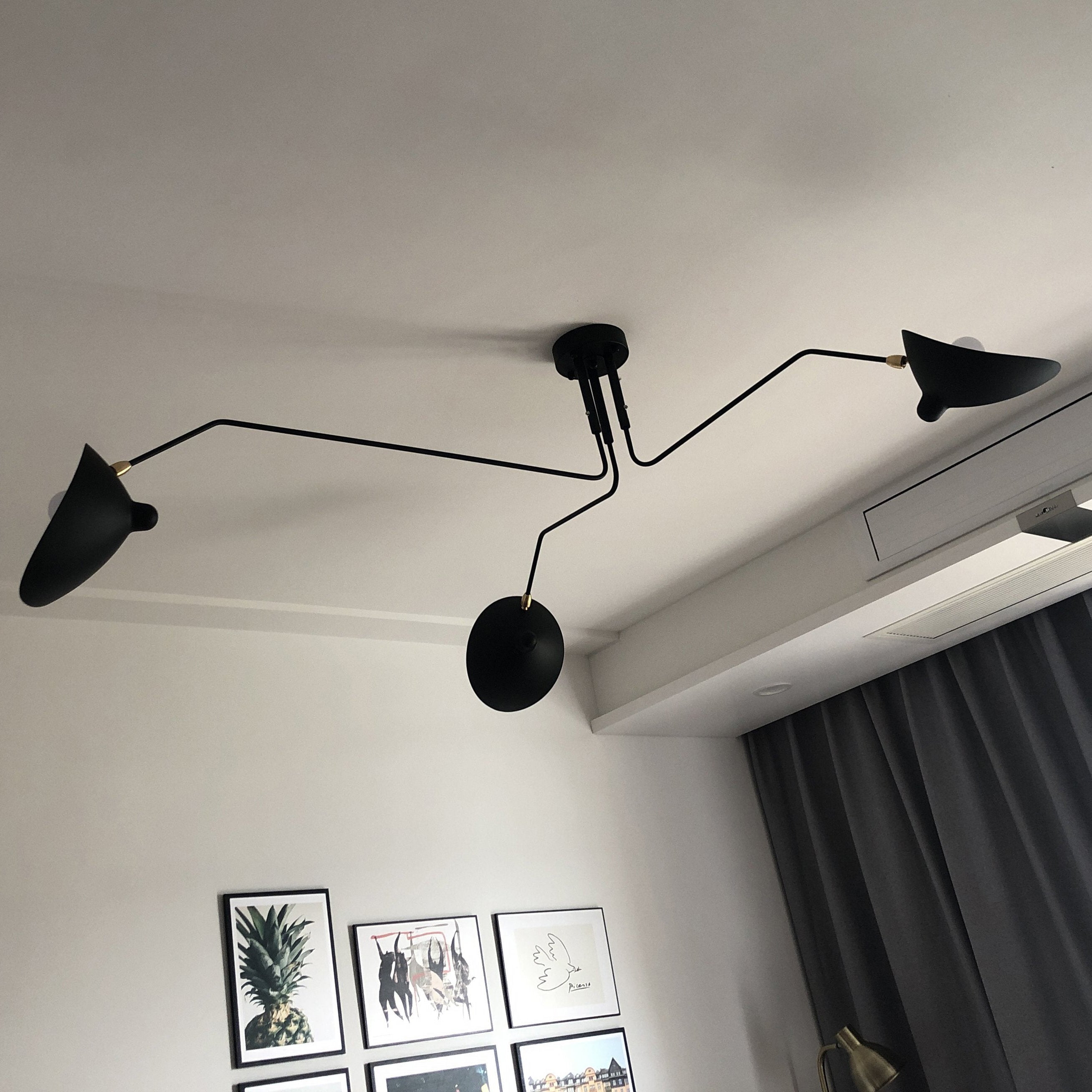 Jaler Industrial Ceiling Light with Three Arms