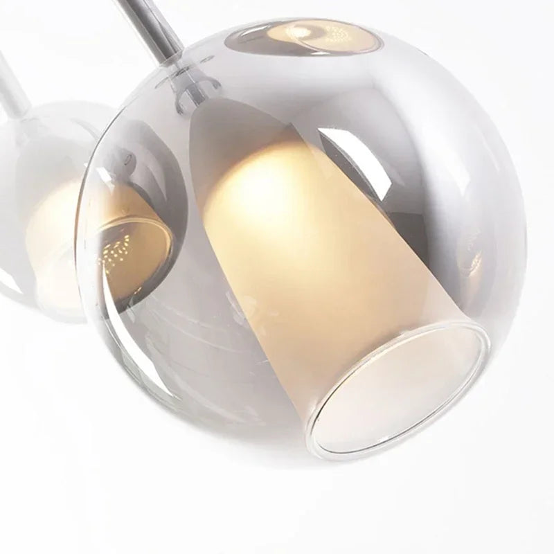 Modern Pendant Lamp with Glass Shades – Cluster Ceiling Light with Smoked Glass