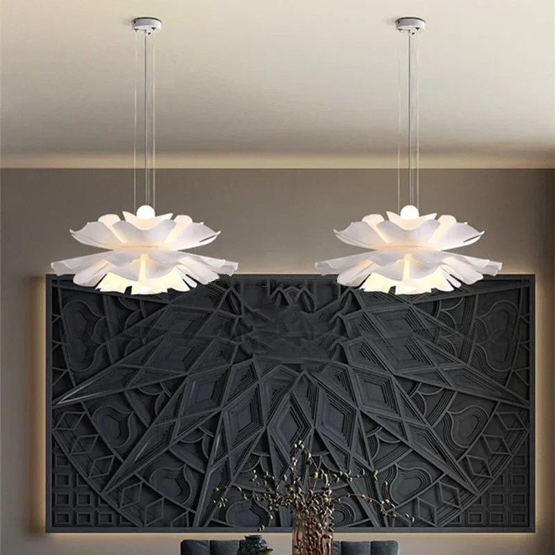 Hanging Lotus Flower Shaped Lamp – Decorative Ceiling Light with Layered Shade