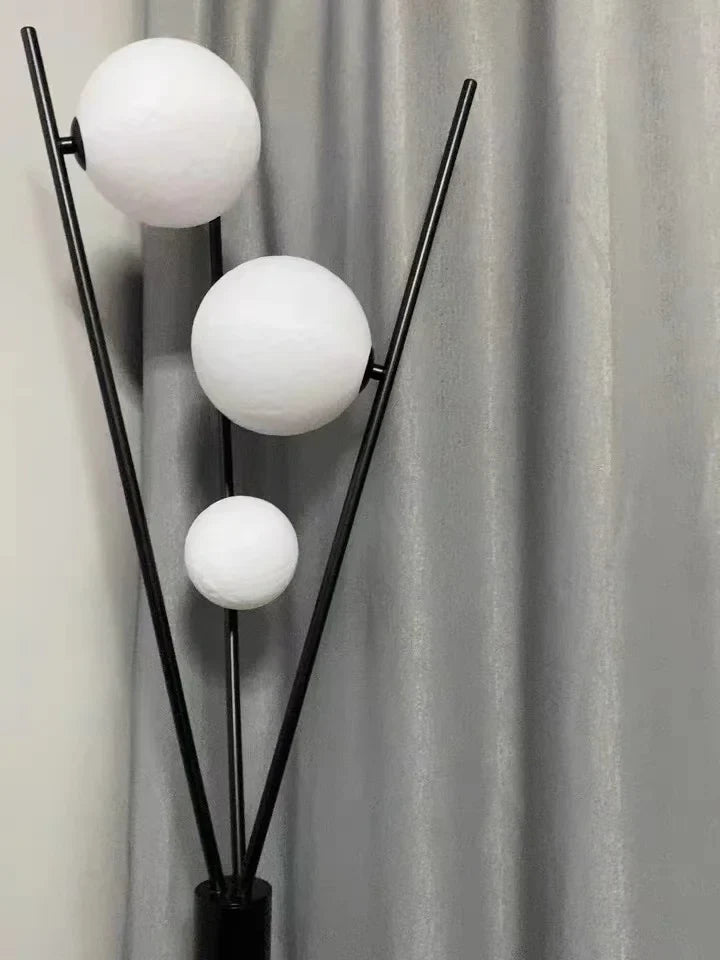 Designer LED Floor Lamp with Moon-Shaped Shades – Table and Floor Lamp on Tripod