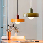 Modern pendant lamp with colorful glass shade Bauhaus