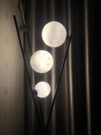 Designer LED Floor Lamp with Moon-Shaped Shades – Table and Floor Lamp on Tripod