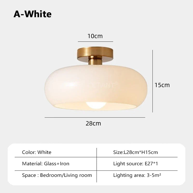 Hanging lamp with an opalescent shade – an elegant retro Bauhaus accent