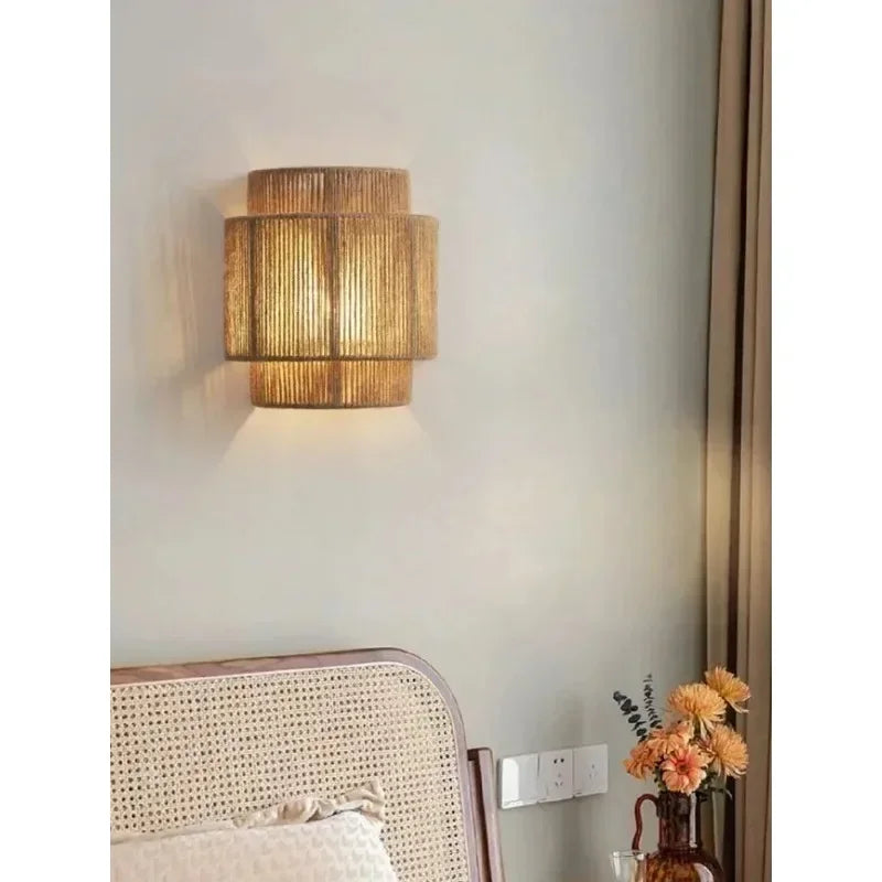 Hikari Boho Wall Sconce Made of Natural Rope