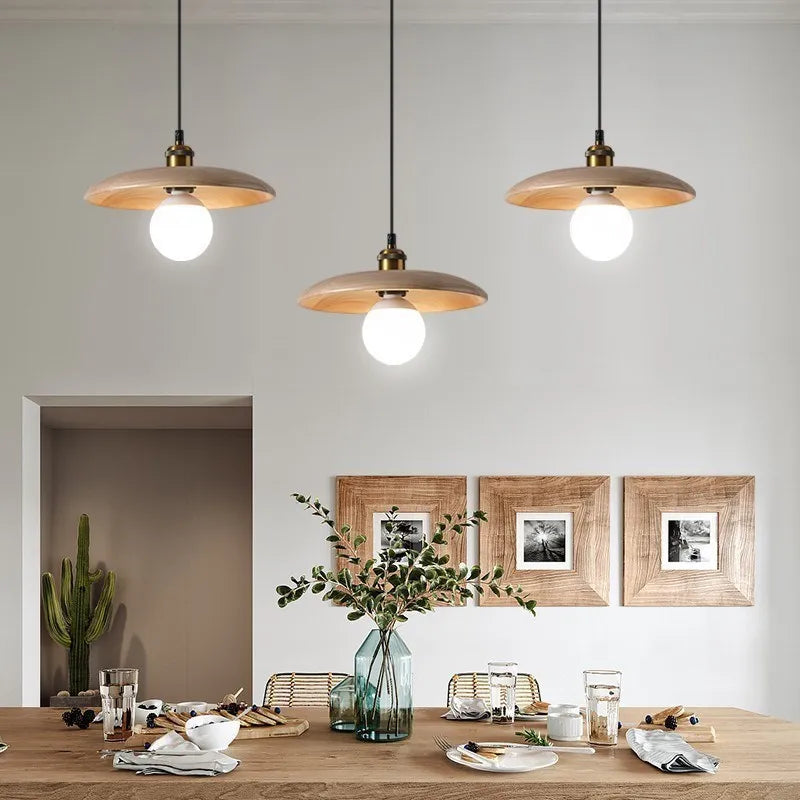 Virena - Nordic Minimalist Wooden LED Pendant Lamp