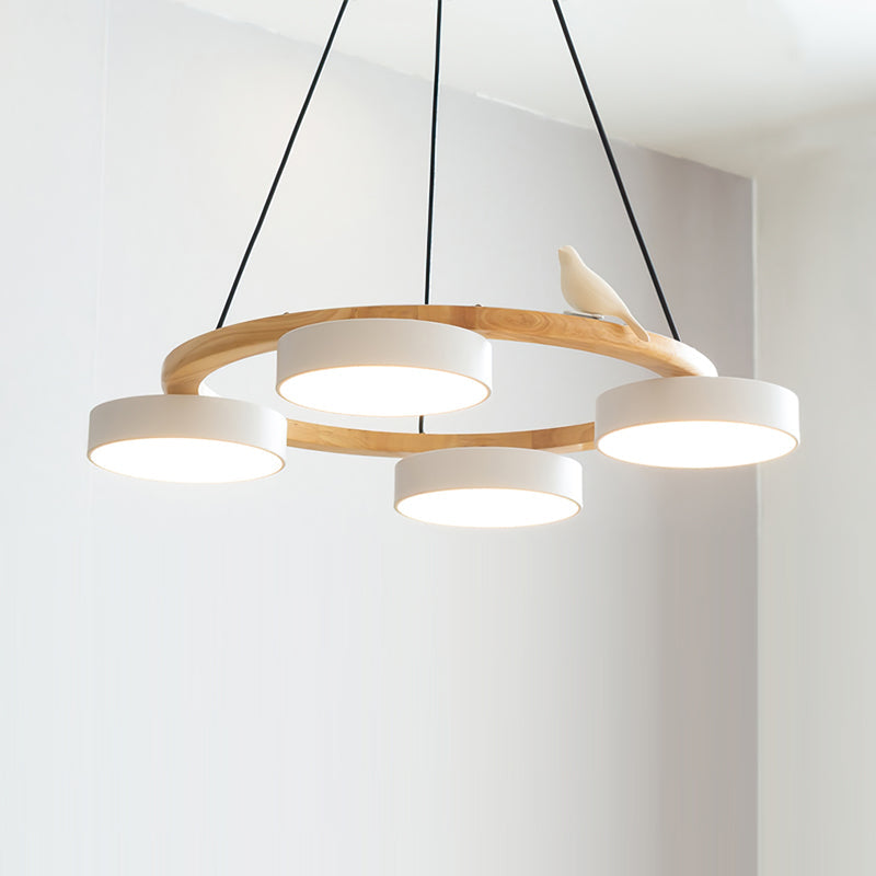 Cliff Round Chandelier with Bird