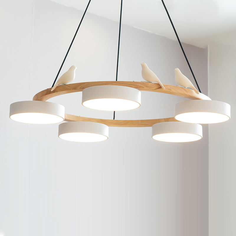 Cliff Round Chandelier with Bird