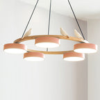 Cliff Round Chandelier with Bird